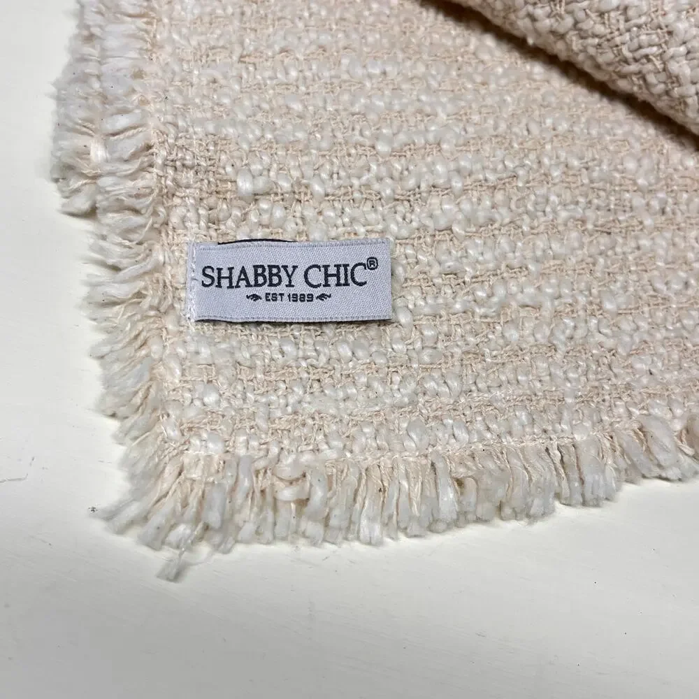 Shabby Chic Cream Table Runner Frayed Edges